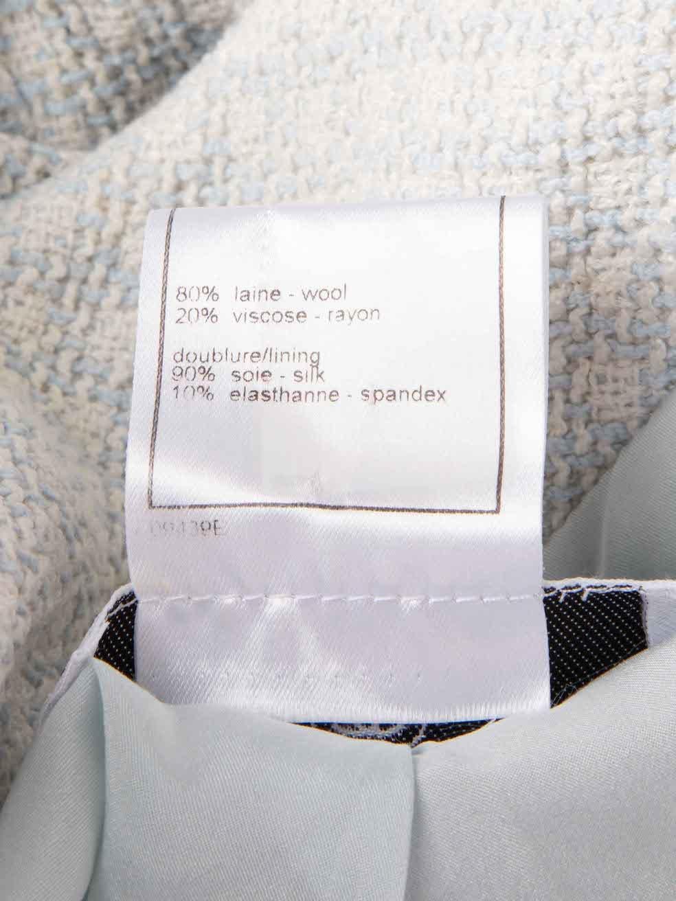 Chanel 2000 Blue Wool Tweed Cruise Jacket Size XXXL 2