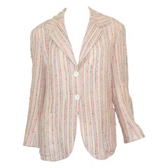 Chanel 2000 C Beige Mehrfarbige Tweed-Jacke