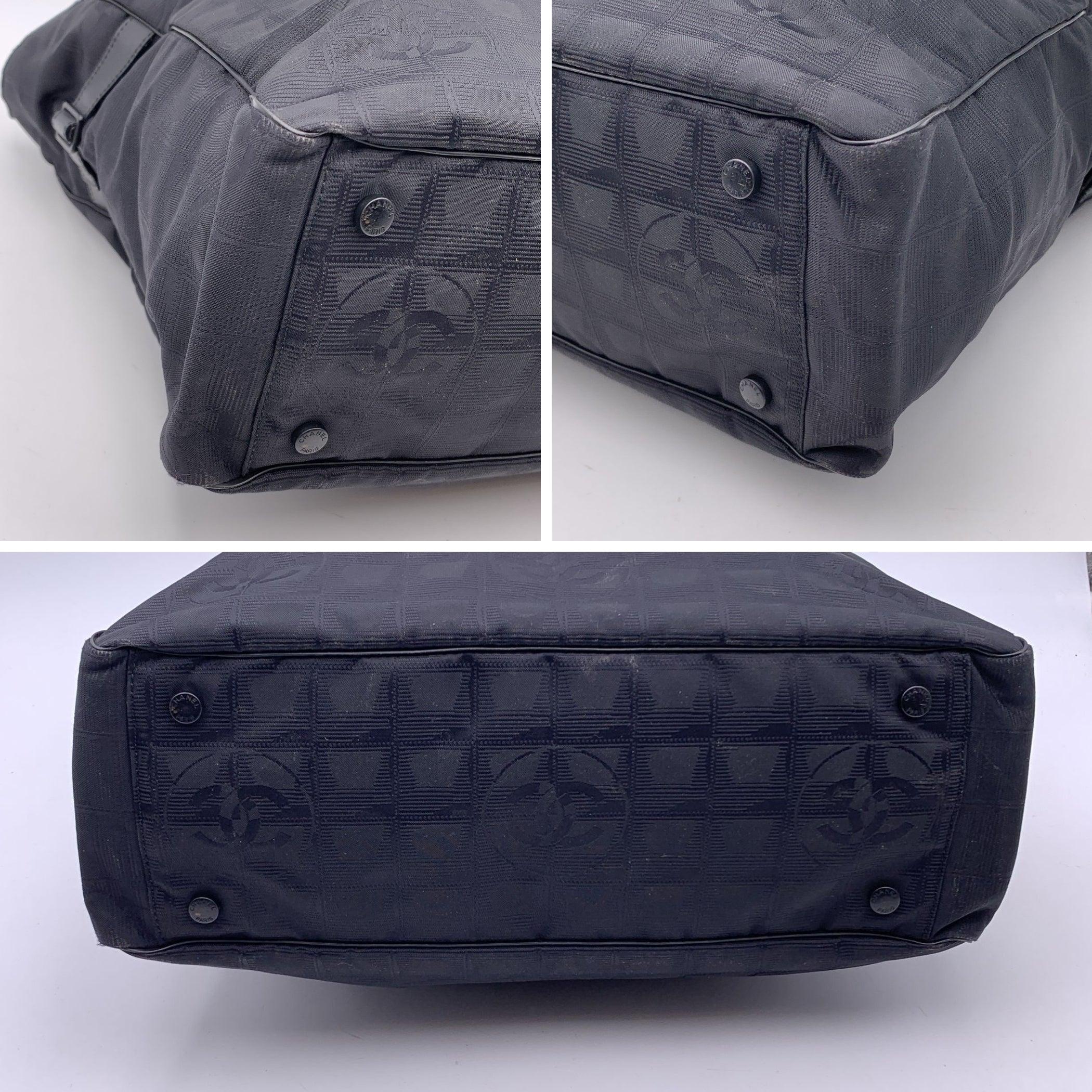Chanel 2000s Black Nylon New Travel Line Tote Shoulder Bag 1