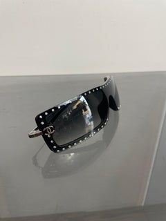 Chanel 2000er schwarz  Sonnenbrille