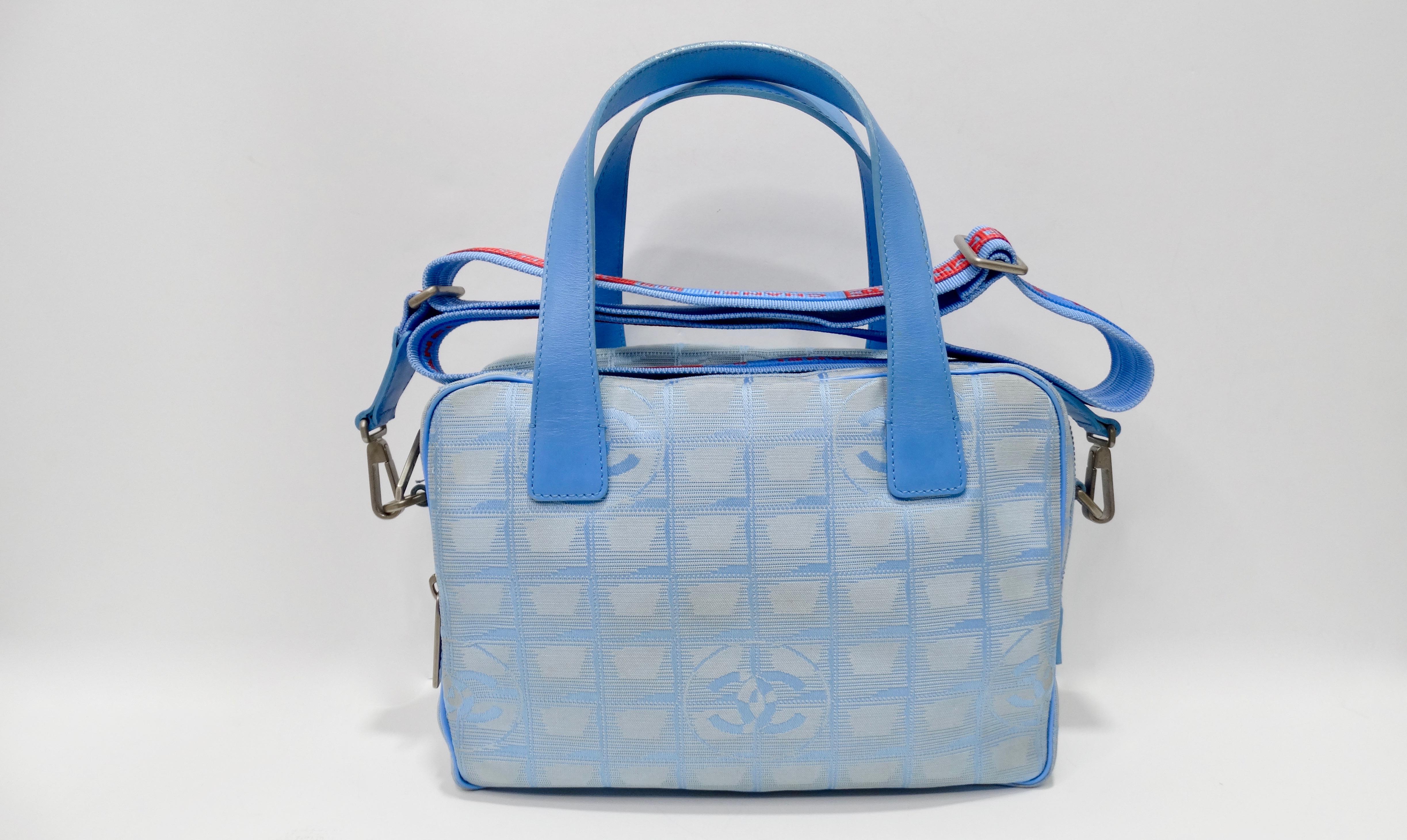 Chanel 2000s Blue Travel Line Tote Bag  3