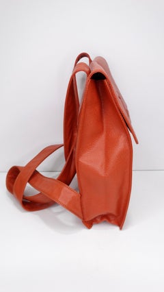 Chanel 2000er CC Orange Kaviar Leder-Rucksack