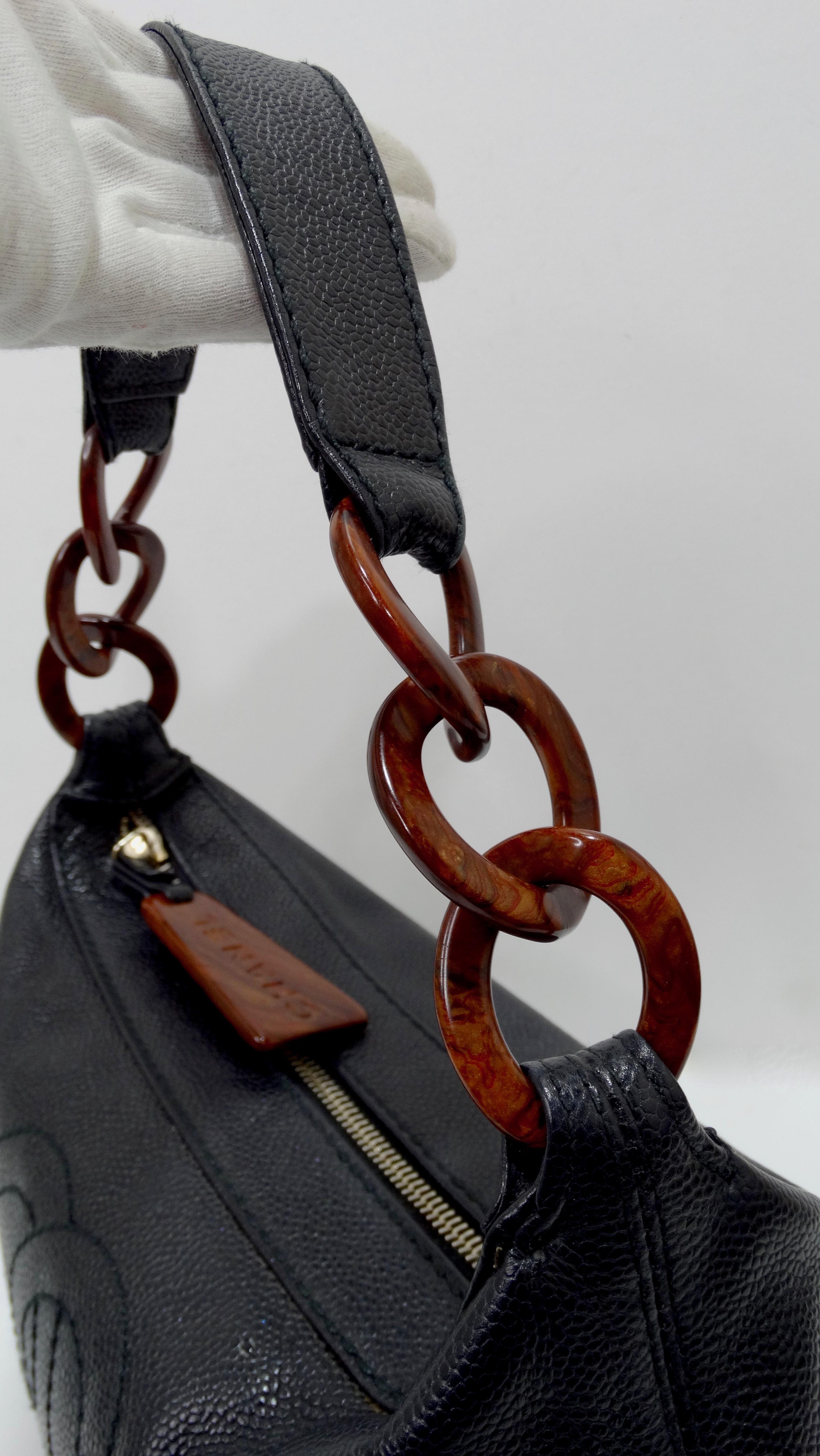 Chanel 2000s CC Wood Chain Hobo Bag 3