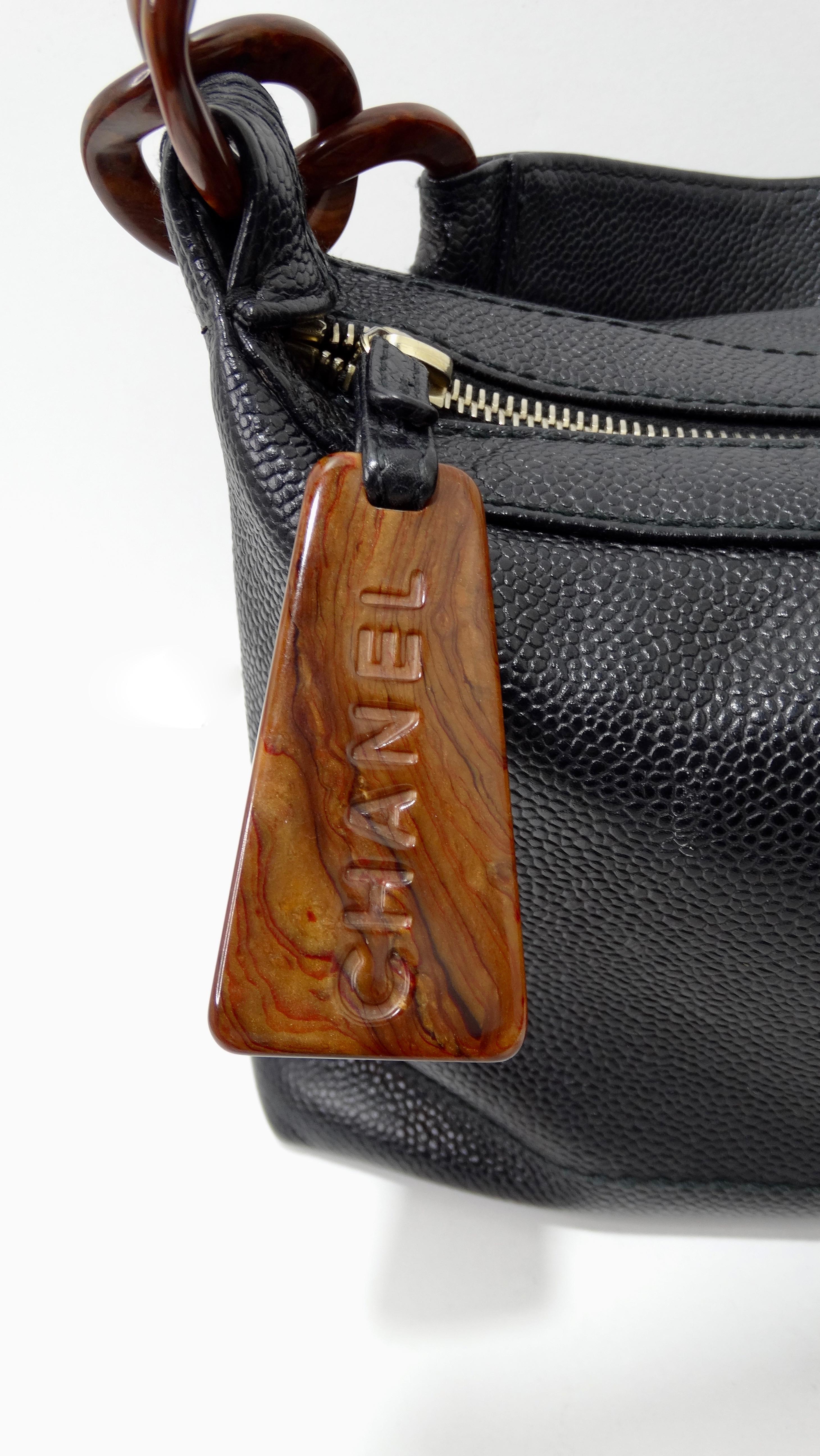 da uomo o donna Borsa Chanel 2000s CC Wood Chain Hobo