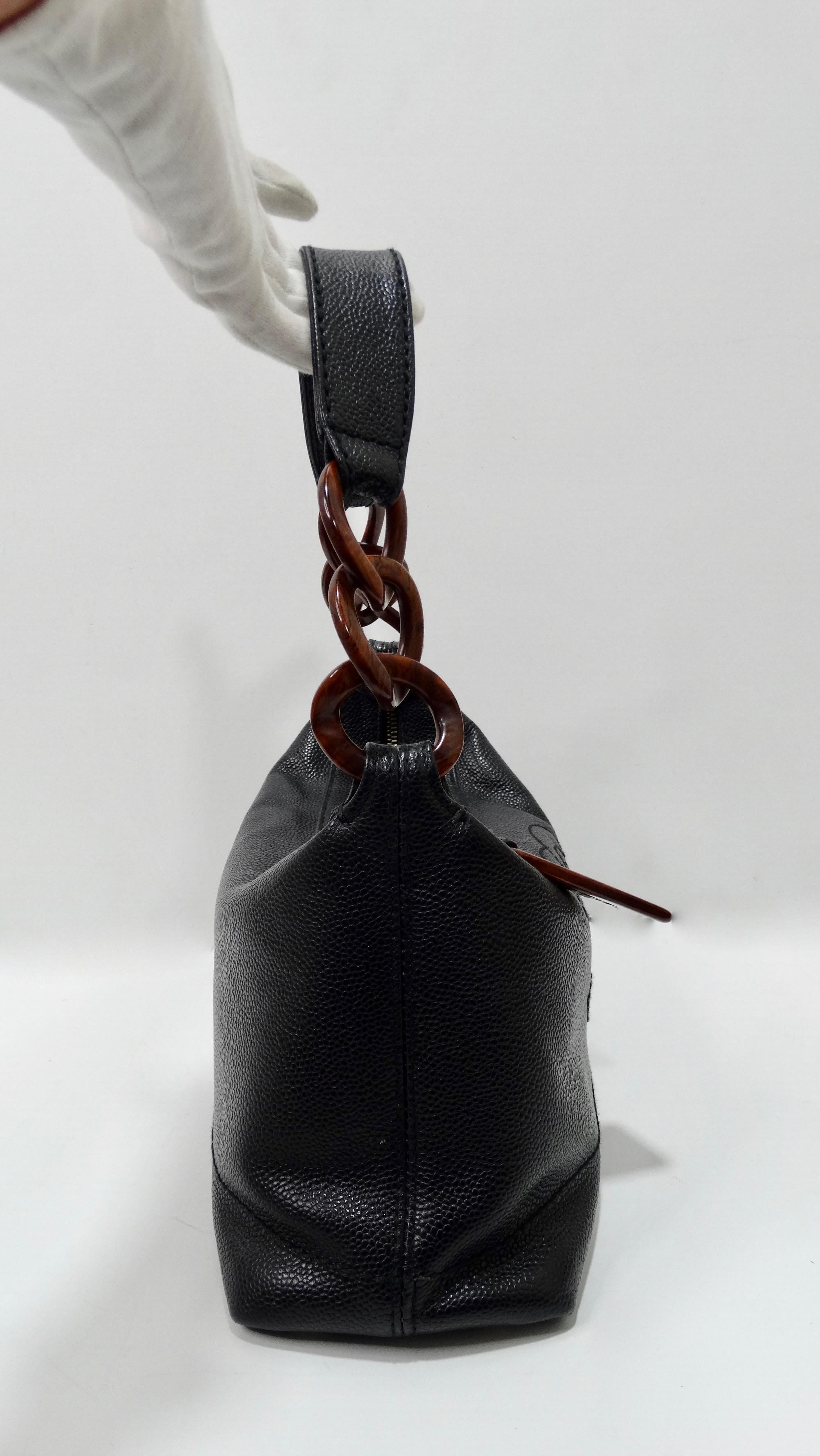 Chanel Chanel 2000er CC Hobo-Tasche mit Holzkette 4