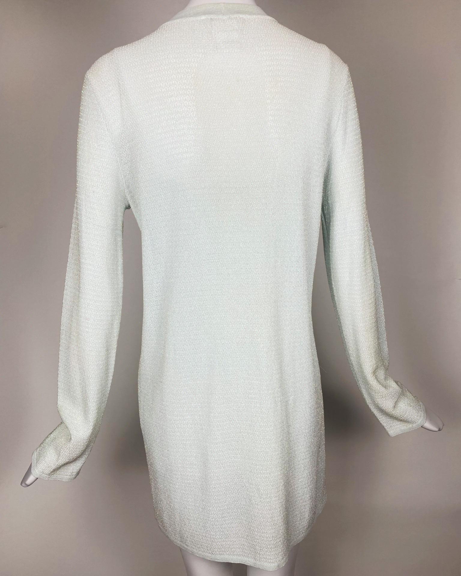 CHANEL 2000s Iridescent Mini Dress & Cardigan Set Ensemble For Sale 3