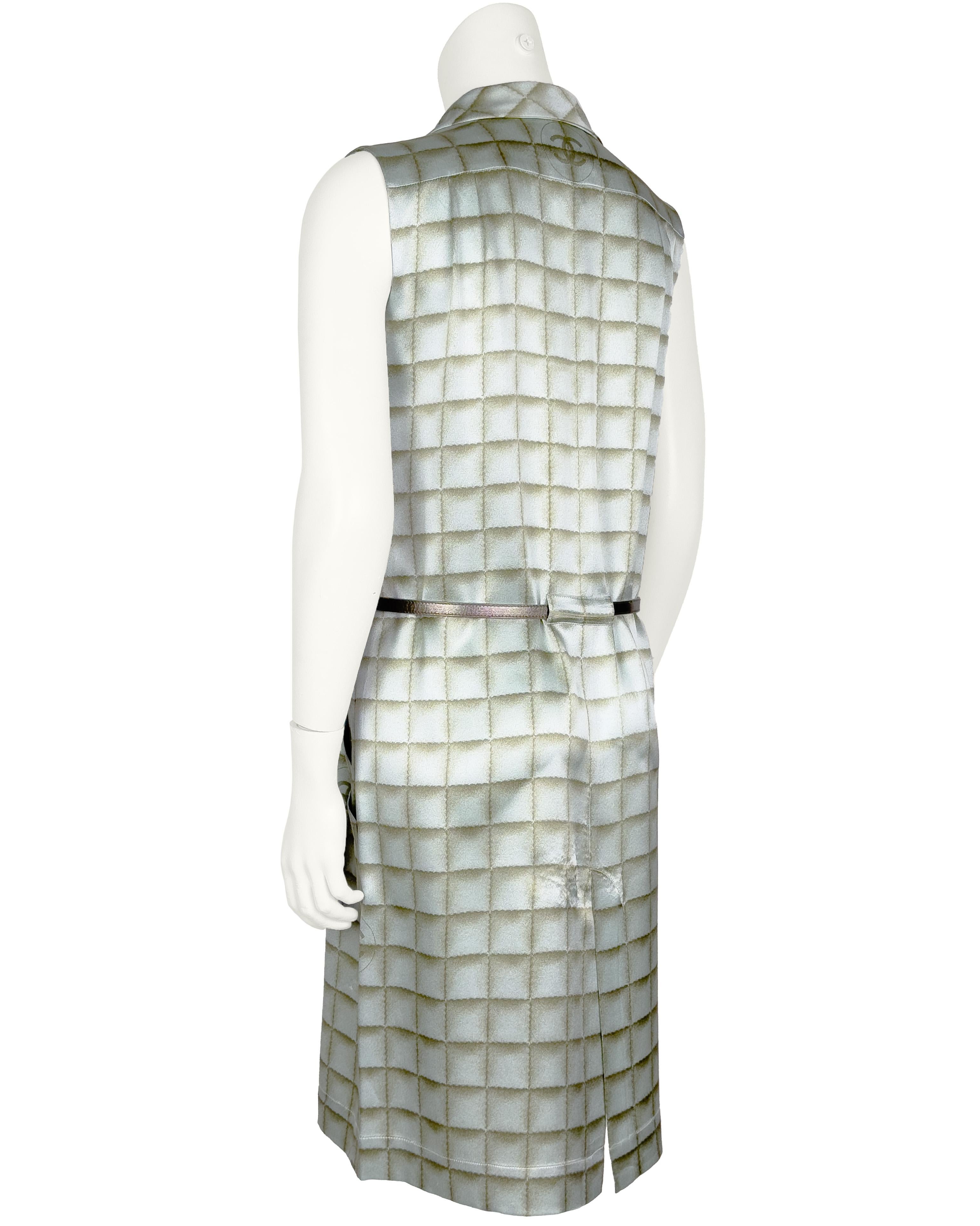 Gray Chanel  2000's  Sleeveless Silk Dress For Sale