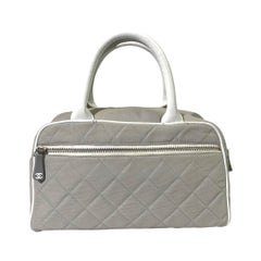 Chanel 2000s Sport Gray Quilted Canvas Mini Handbag