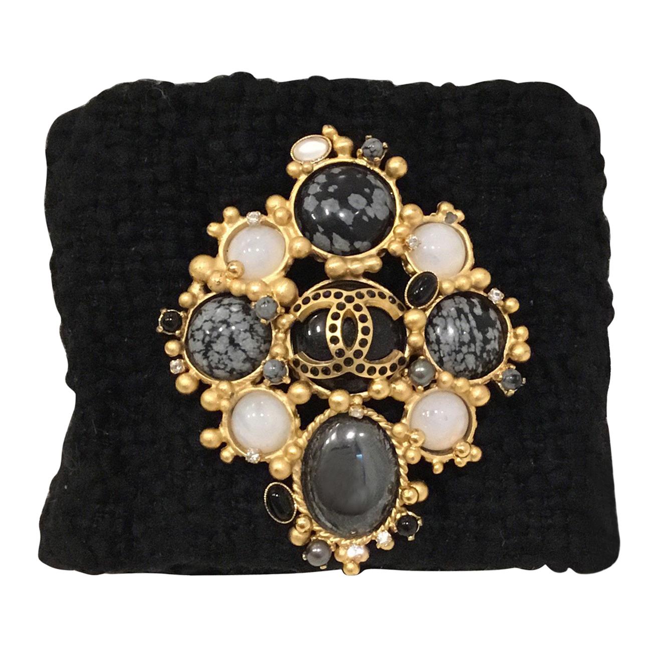 Chanel 2001 A Tweed Bracelet with Brooch