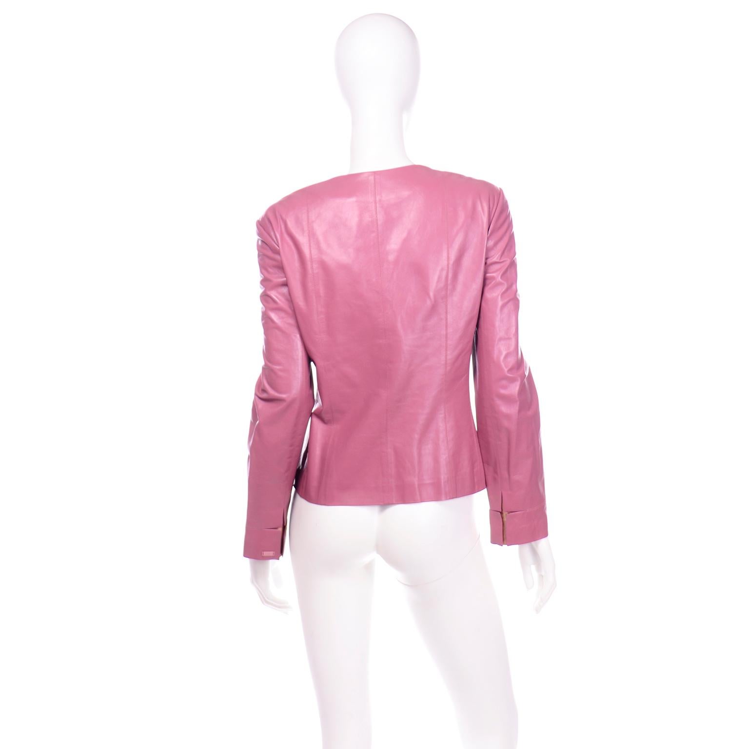 leather jacket pink bows