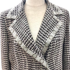Chanel 2001 F/W Manteau long en tweed crème/brun