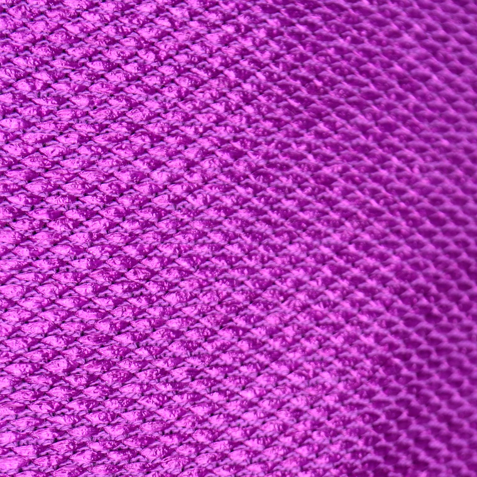 Chanel 2001 Magenta Purple Metallic Cropped Jacket w Asymmetrical Zipper For Sale 2