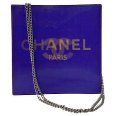 Chanel 2001 Purple Holographic CC Logo Chain Tote Bag