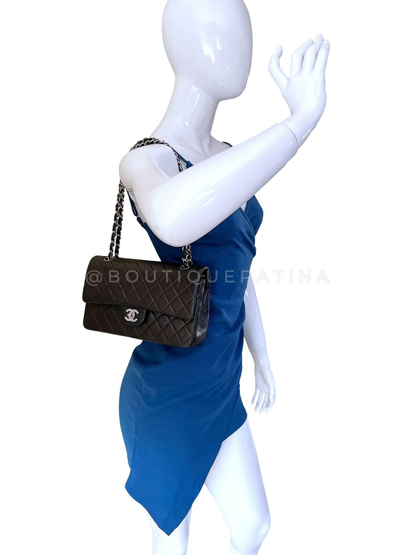 Chanel 2001 Vintage Black Lambskin Medium Classic Double Flap Bag SHW 64681 10