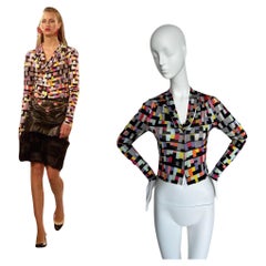CHANEL 2001 Vintage Runway Blouse 100% Silk Shirt Top