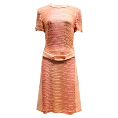 Robe en laine, soie et paillettes longueur genou avec demi-cerceau, Chanel 2001