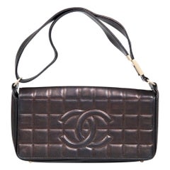 Chanel 2002-2003 Black Leather Chocolate Bar Bag