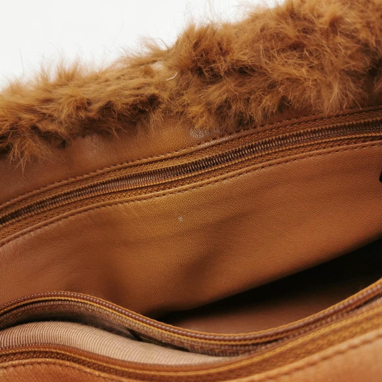 Chanel 2002 Brown Lapan Rabbit Fur Vintage Flap Bag 8