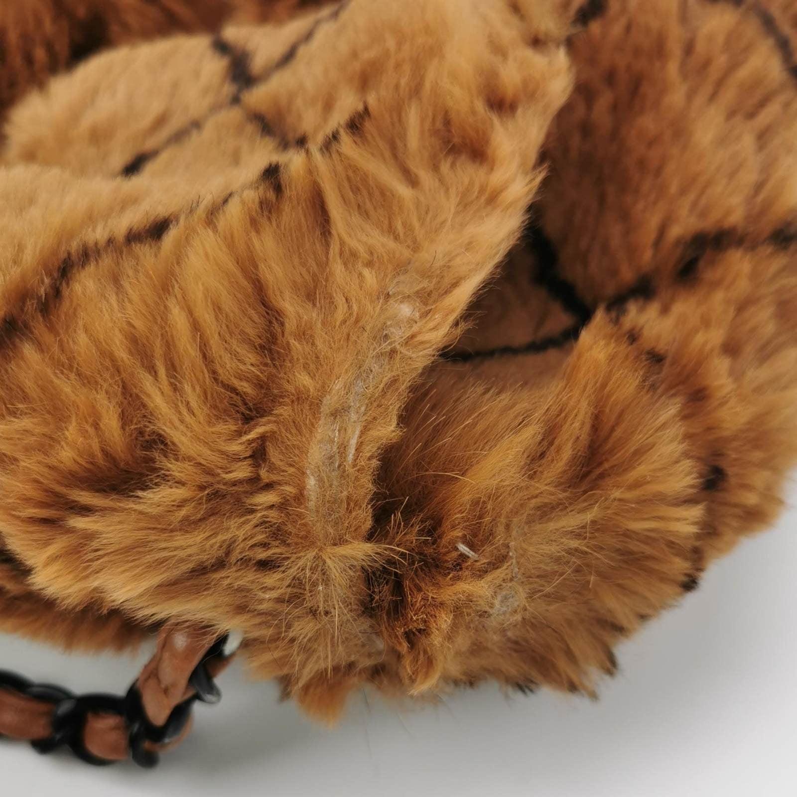 Chanel 2002 Brown Lapan Rabbit Fur Vintage Flap Bag 9