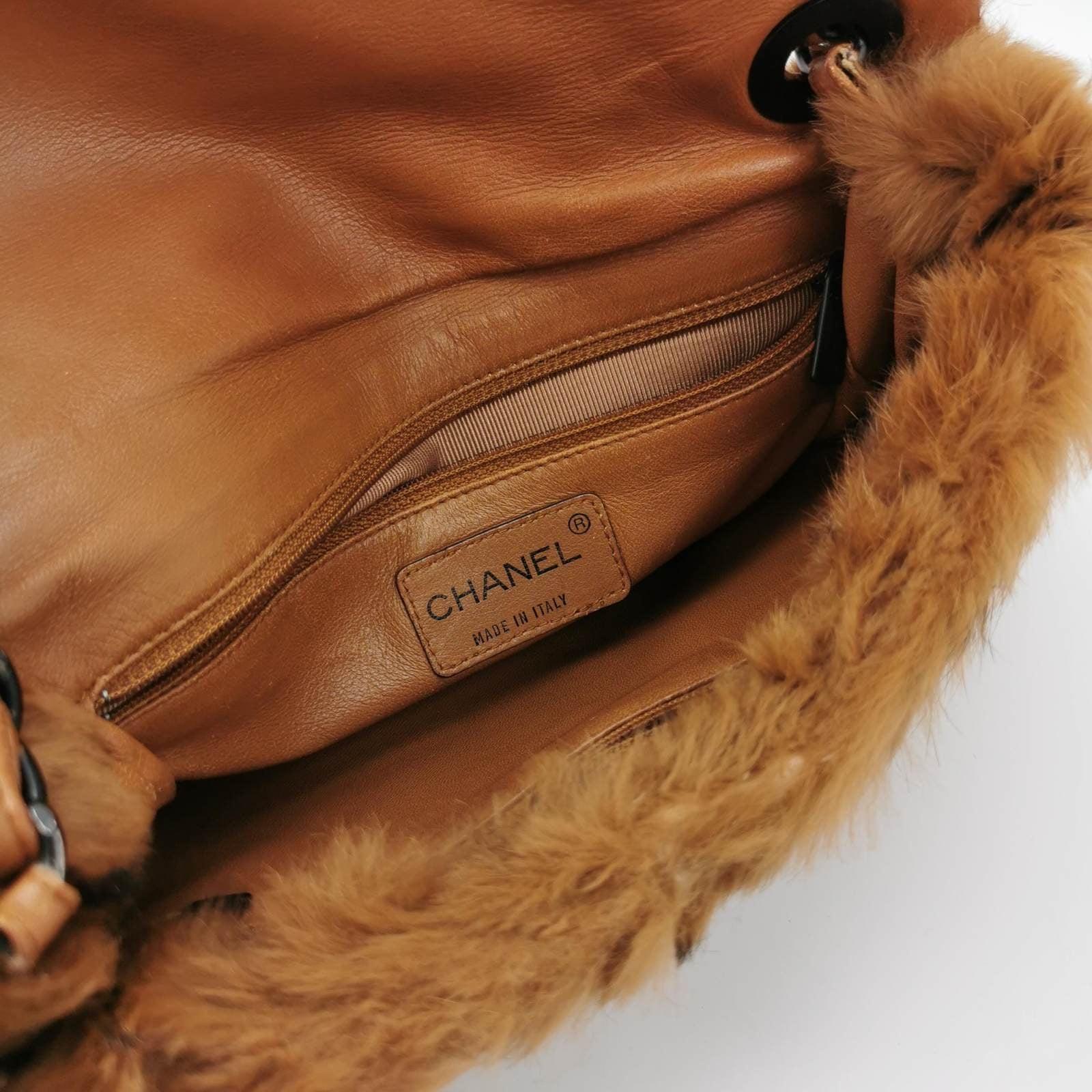 Chanel 2002 Brown Lapan Rabbit Fur Vintage Flap Bag 3