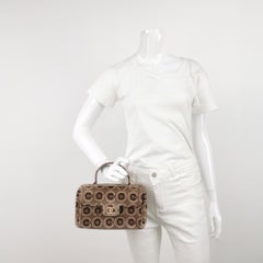 Chanel 2002 Coco Flap Top Handle Box Bag Velvet Grey