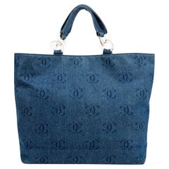 Used Chanel 2002 Cruise Collection Denim CC Tote