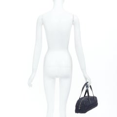 CHANEL 2002 New Travel Line black jacquard nylon mini Boston bowling bag