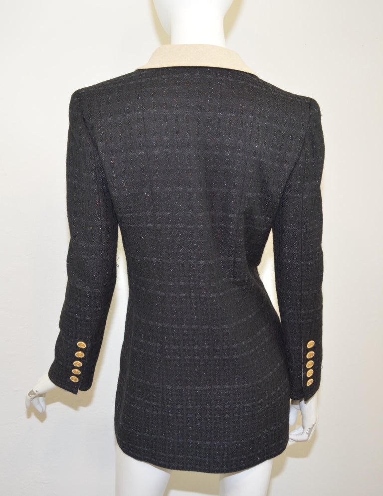 Chanel 2002 P Fantasy Tweed Jacket with Pearl Buttons at 1stDibs