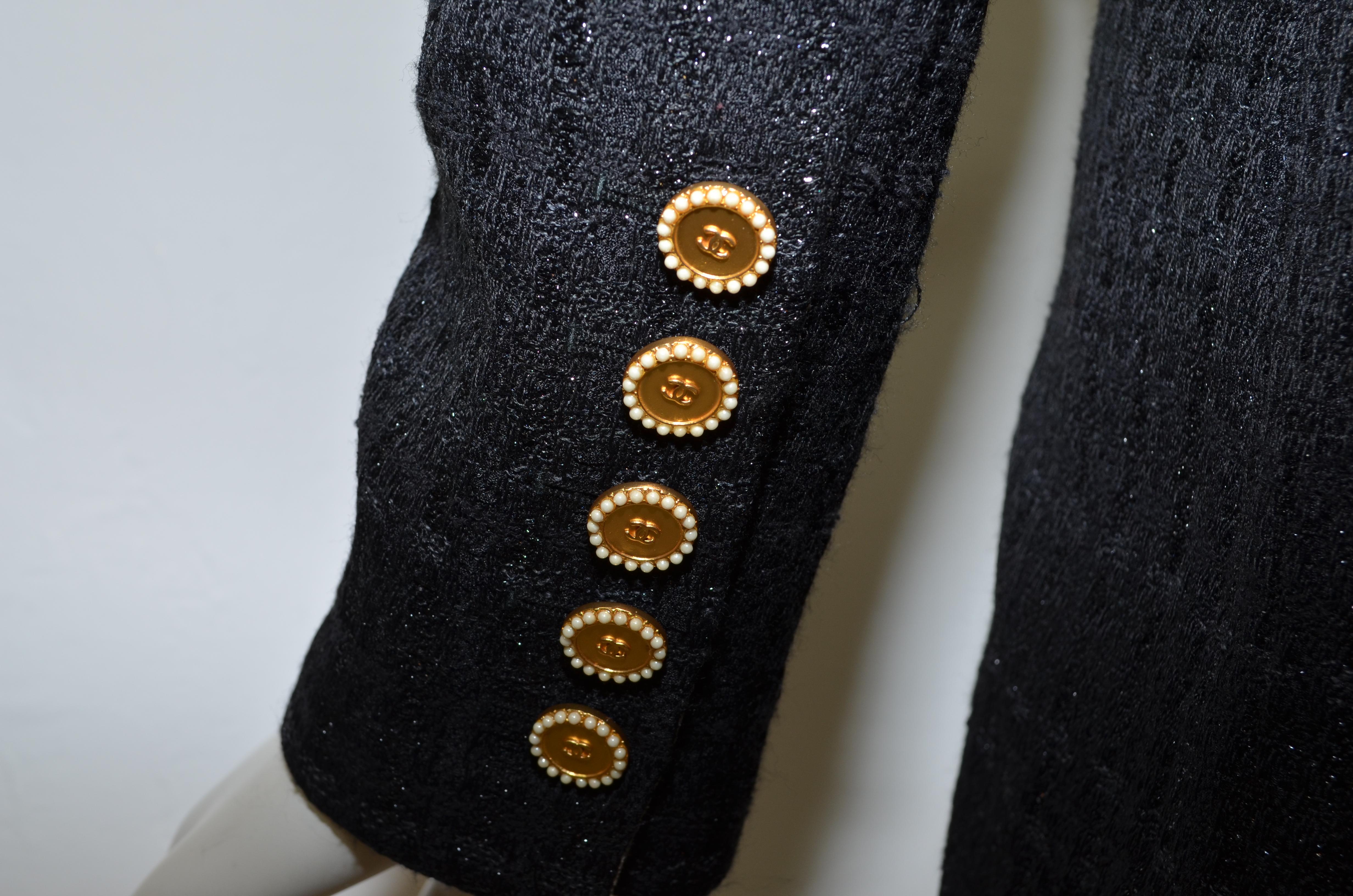 Women's Chanel 2002 P Fantasy Tweed Jacket with Pearl Buttons