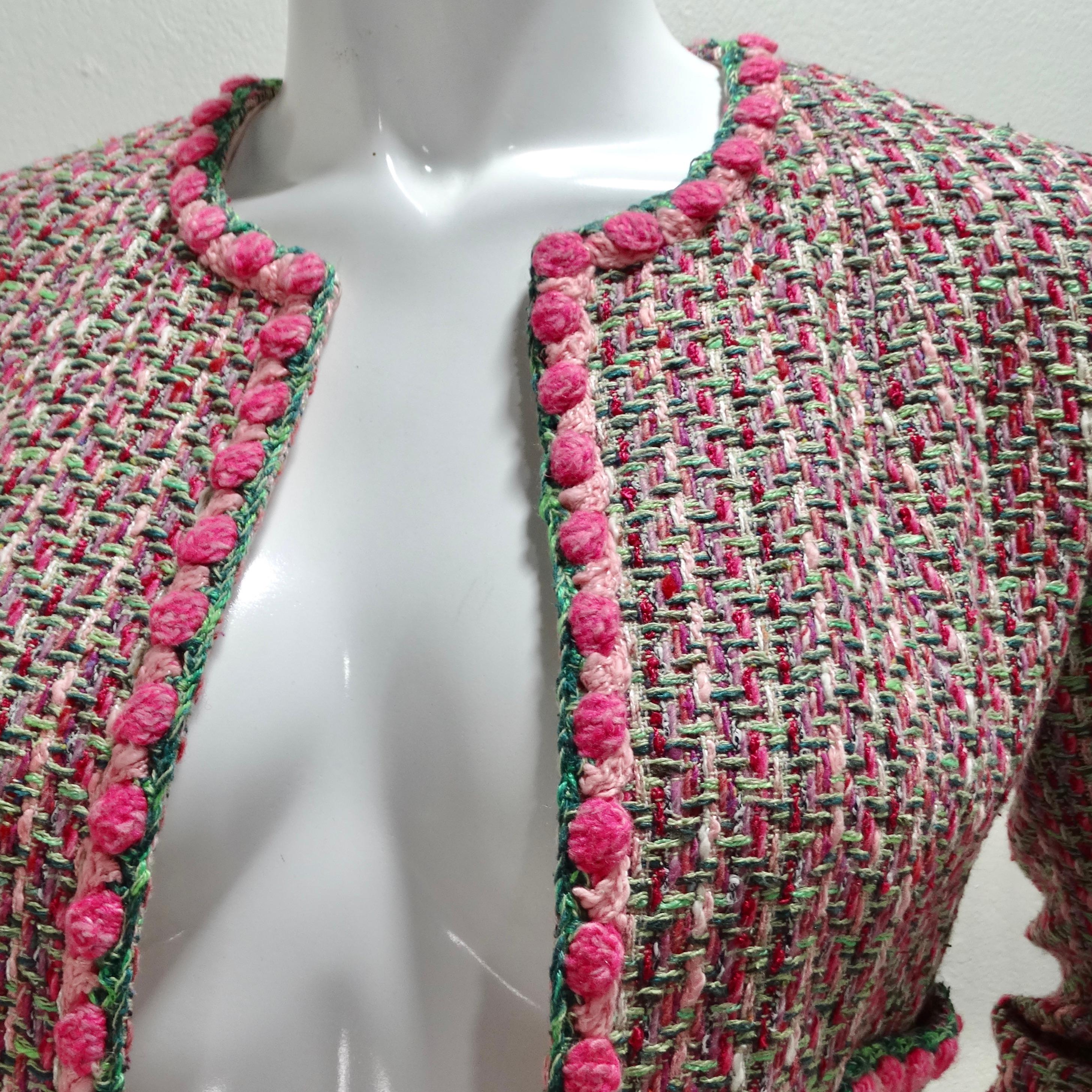 Chanel 2002 Pink Tweed Evening Jacket For Sale 2