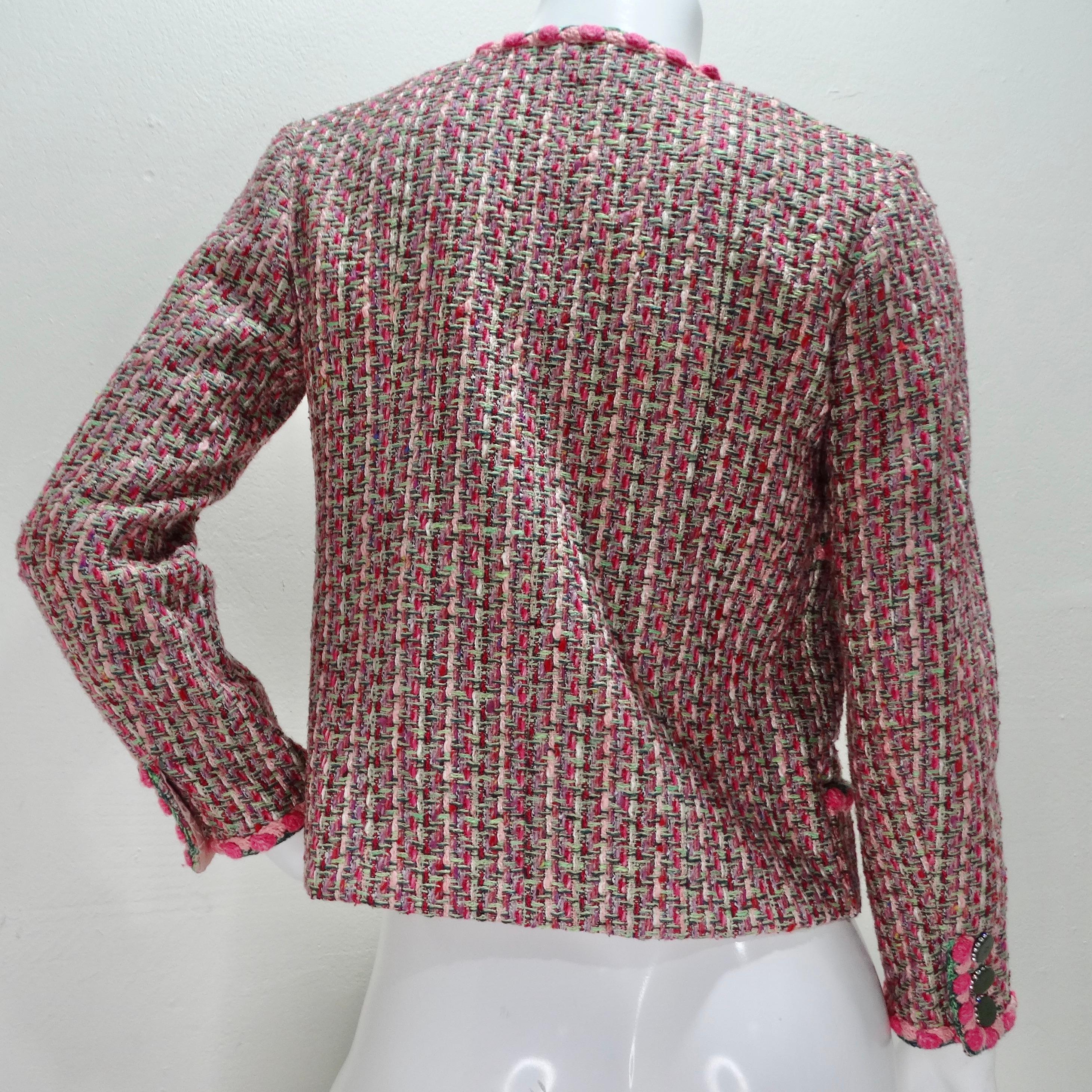 Chanel 2002 Pink Tweed Evening Jacket For Sale 3