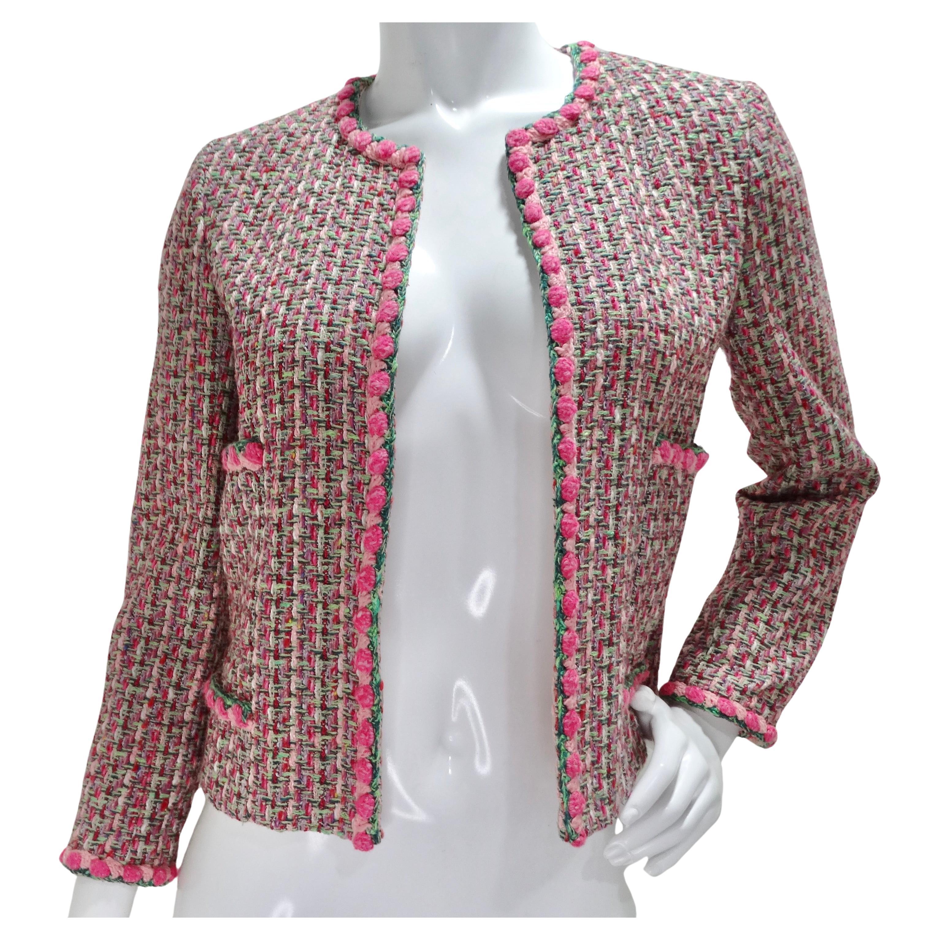 Chanel 2002 Pink Tweed Evening Jacket For Sale