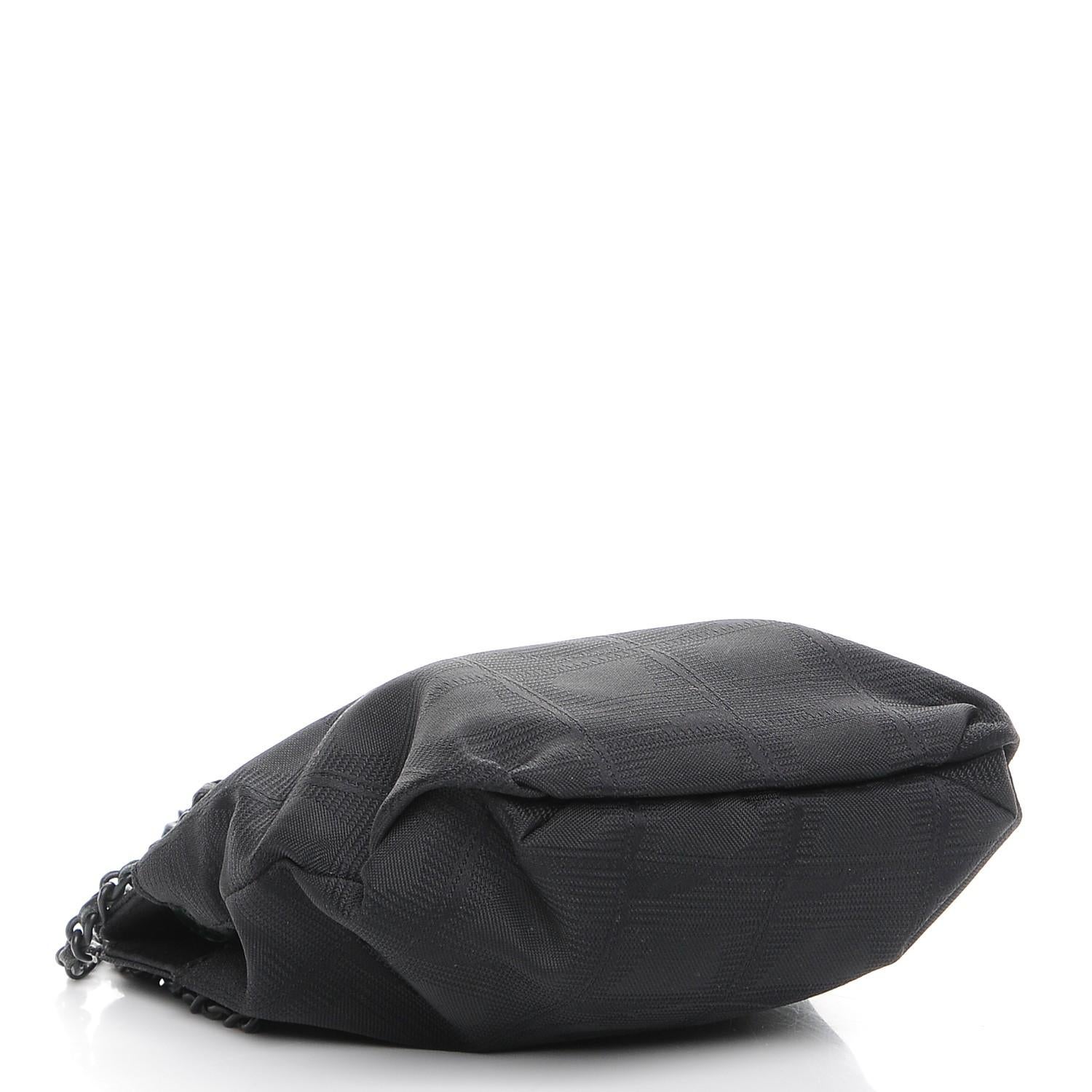 Chanel 2002 So Black CC Micro Mini CC Microfiber Nylon Pochette Satchel Bag  For Sale 3