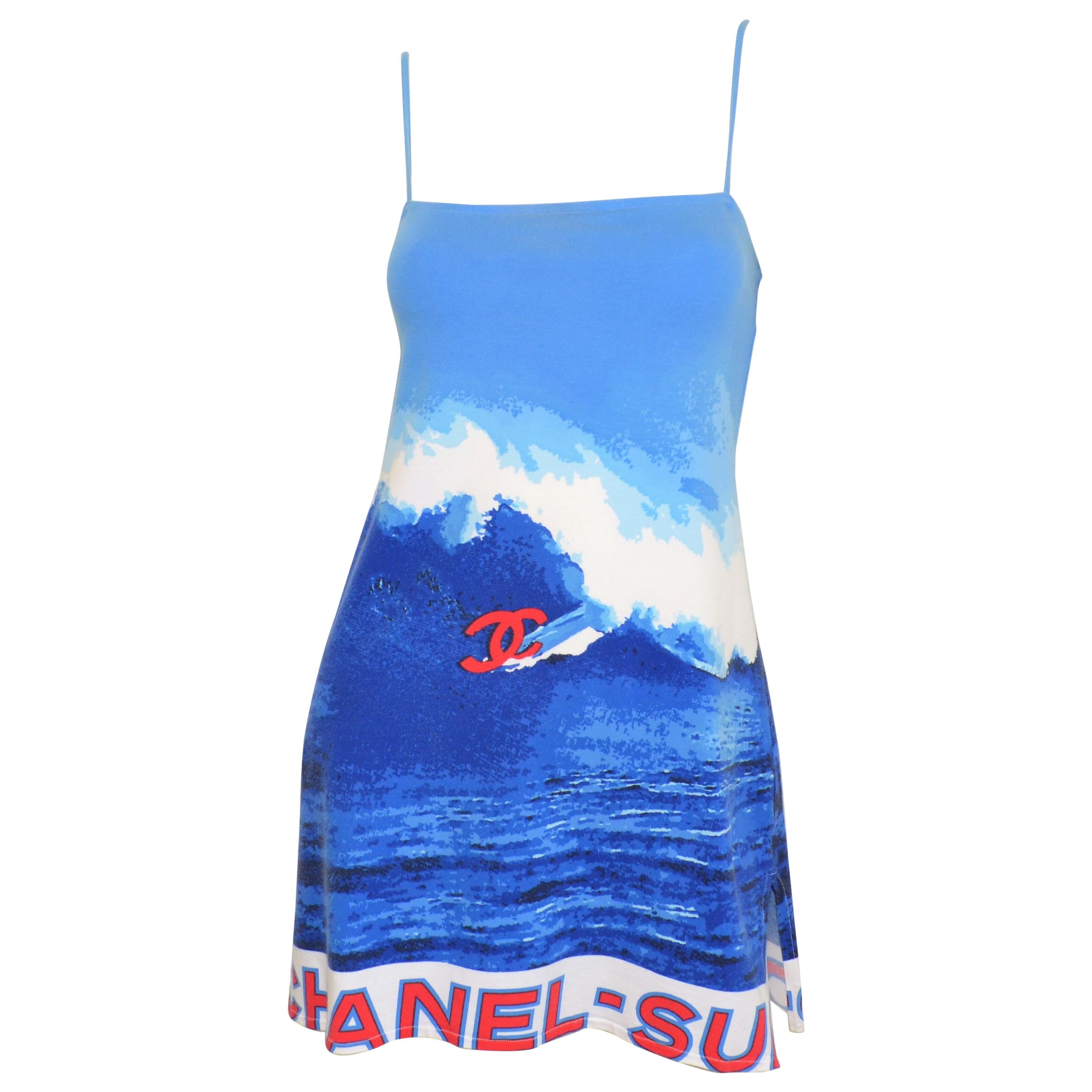 Chanel 2002 Summer Collection Surf Print Dress