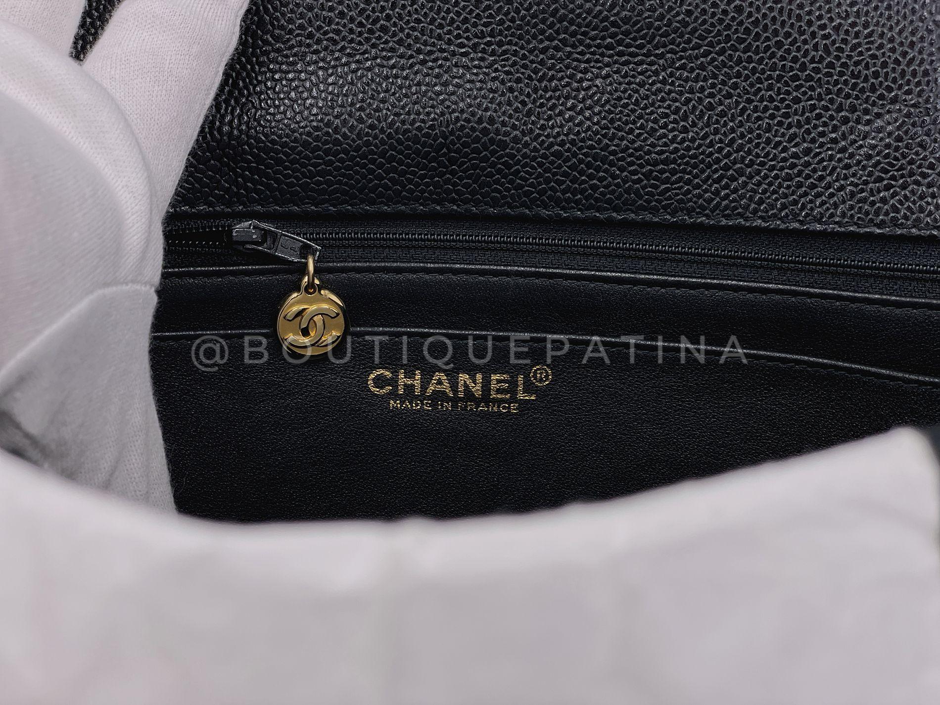 Chanel 2002 Vintage Schwarz Kaviar Classic Kelly Tasche 24k GHW 68013 im Angebot 7