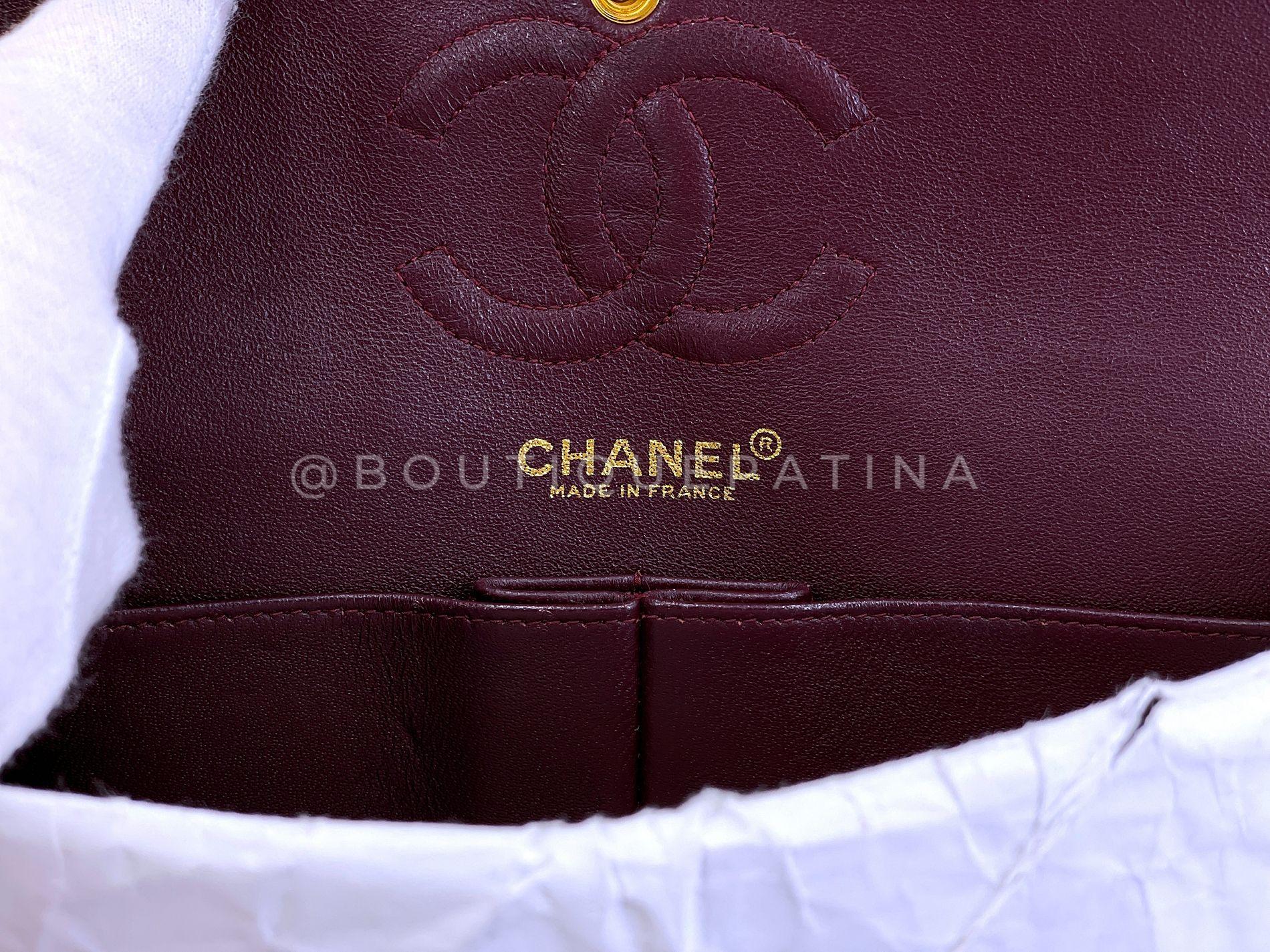Chanel 2002 Vintage Petit sac classique à double rabat en cuir d'agneau noir 24k GHW 64869 en vente 6