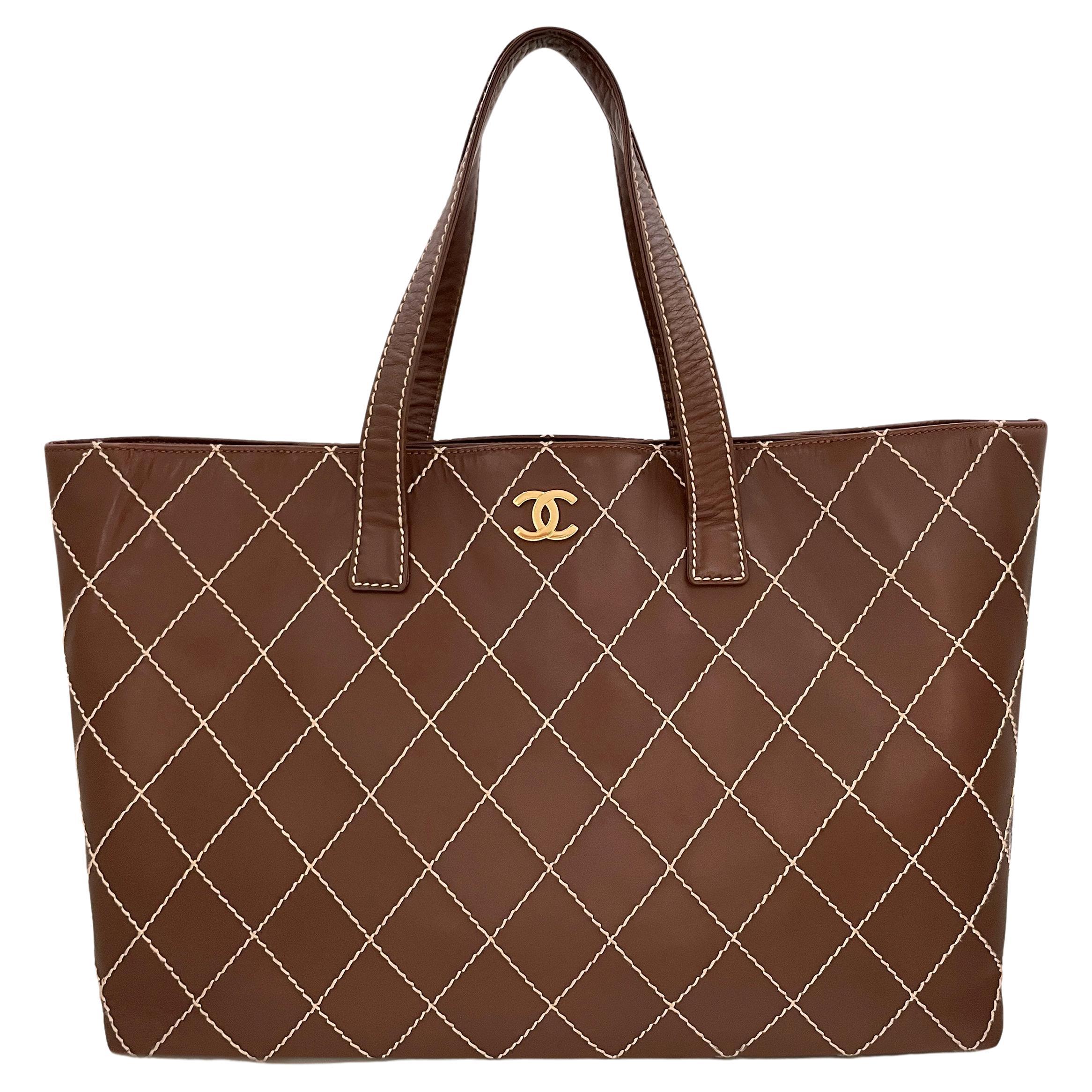 Chanel wild stitch store hand tote bag