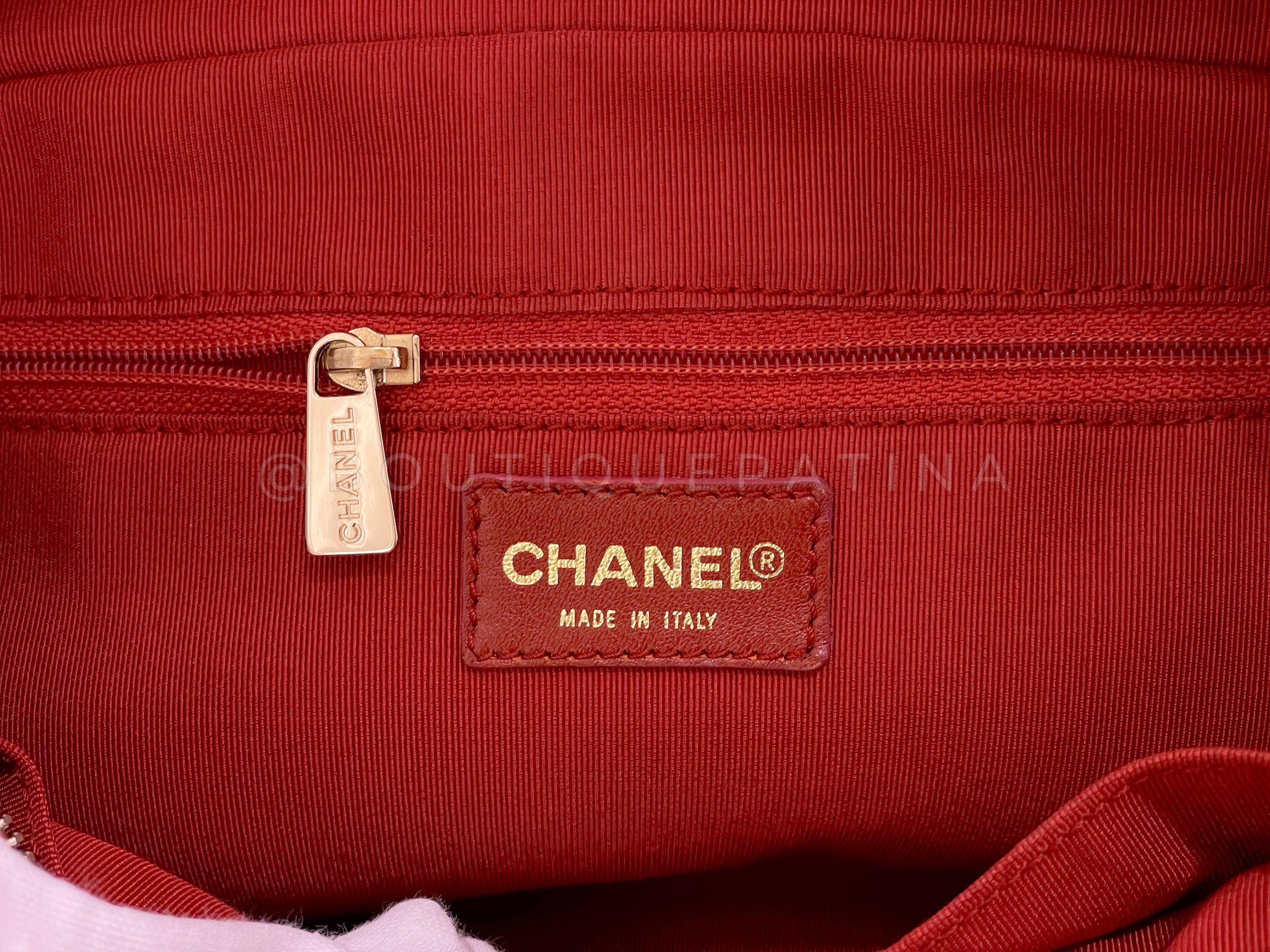Chanel 2002 Vintage Red Caviar Petite Timeless Tote PTT Bag 24k GHW 65707 3