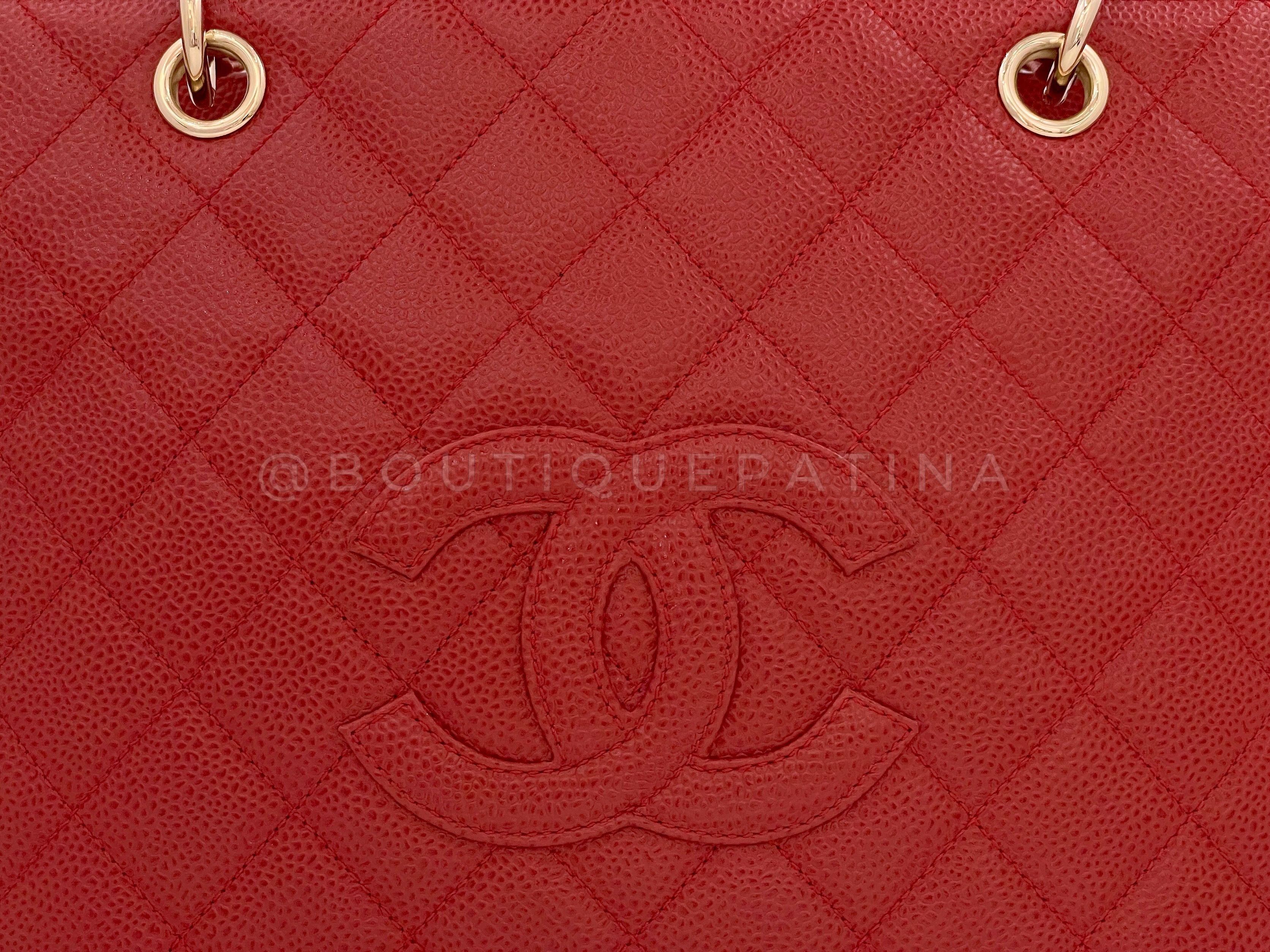 Chanel 2002 Vintage Red Caviar Petite Timeless Tote PTT Bag 24k GHW 65707 1