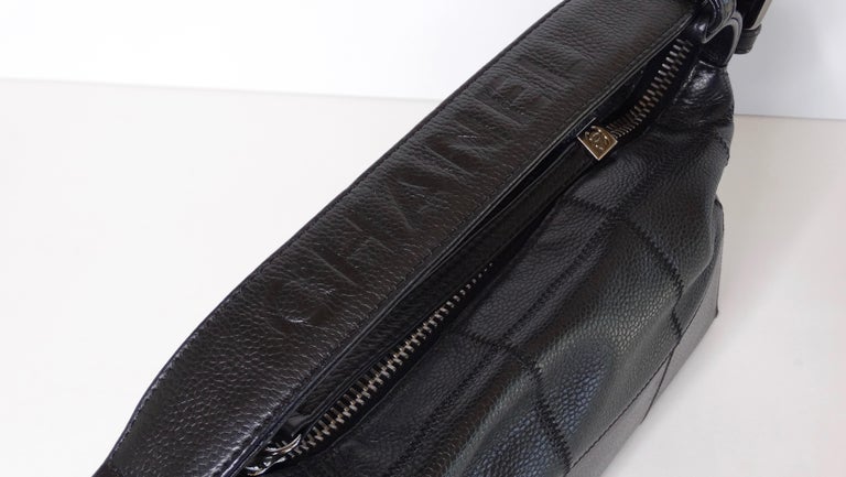 Black Chanel 2003/2004 Square Stitch Leather Tote For Sale
