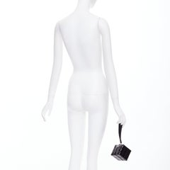 CHANEL 2003 black patent leather Rubiks Cube CC logo clutch bag