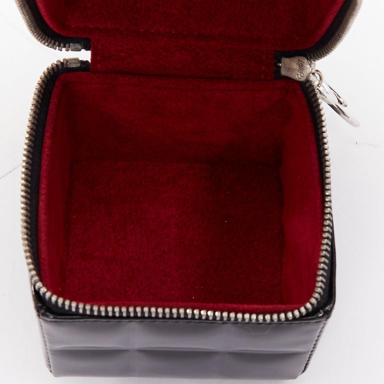 CHANEL 2003 black patent leather Rubiks Cube CC logo clutch bag For Sale 4