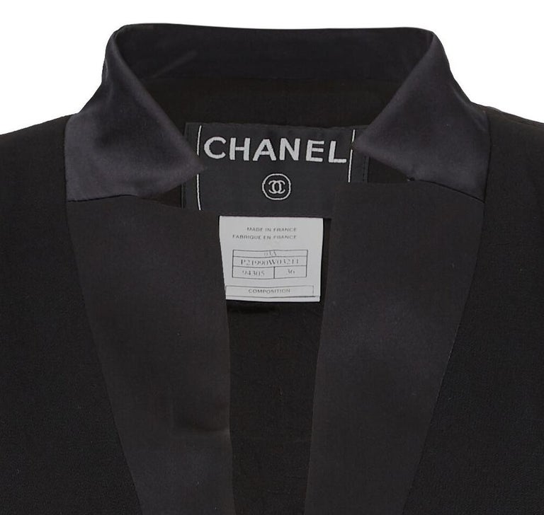 Chanel 2003 Black Silk Crepe Jacket With Silk Trim at 1stDibs