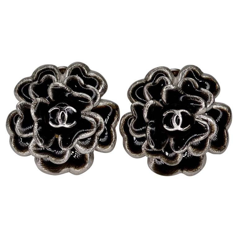 Chanel 2003 Camellia Flower Earrings at 1stDibs