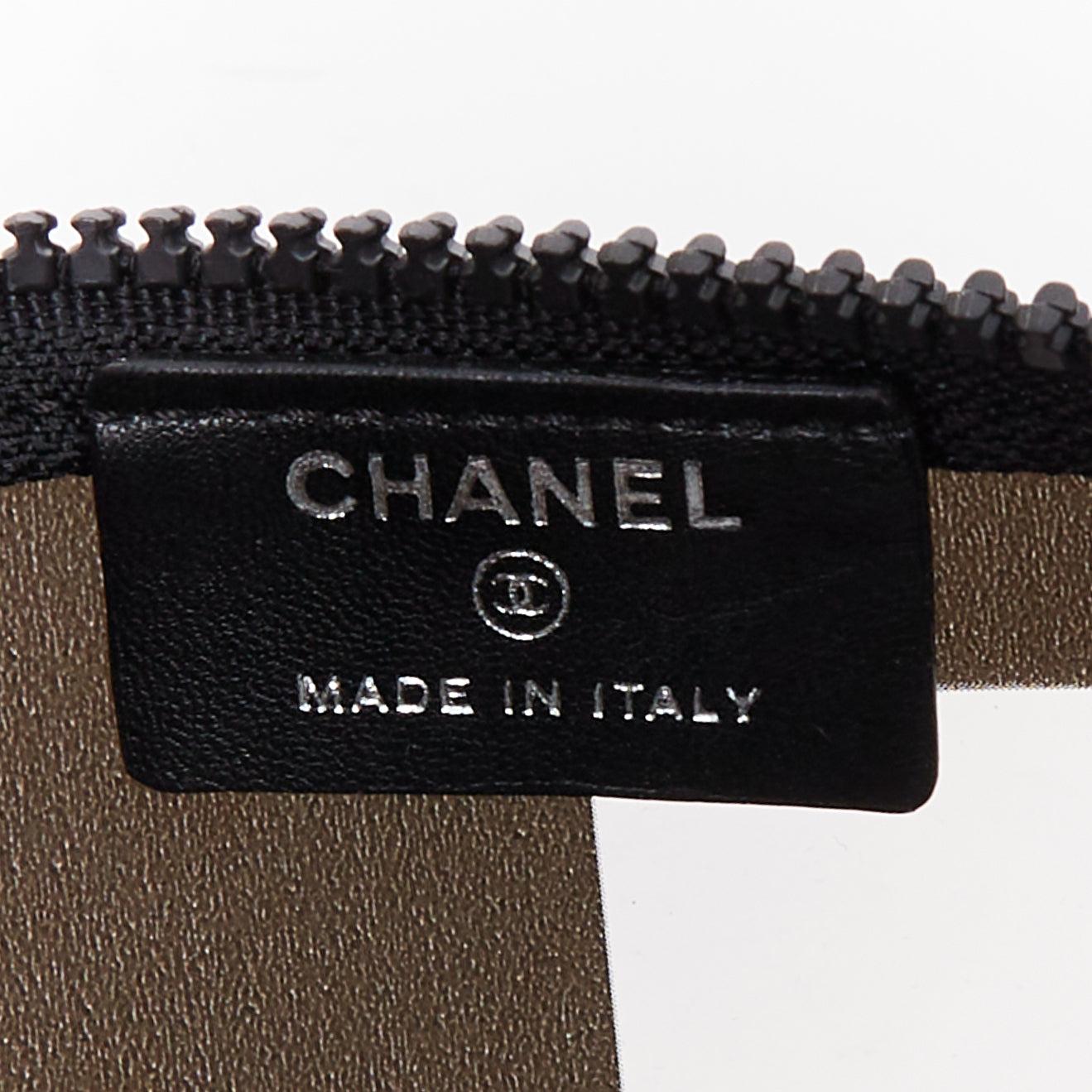 CHANEL 2003 Coco Fenster schwarz klar PVC silber Reißverschluss Kosmetiktasche im Angebot 1