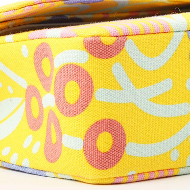 Chanel 2003 Cotton Flower Design Print Classic Flap Chain Bag 25cm For Sale 7