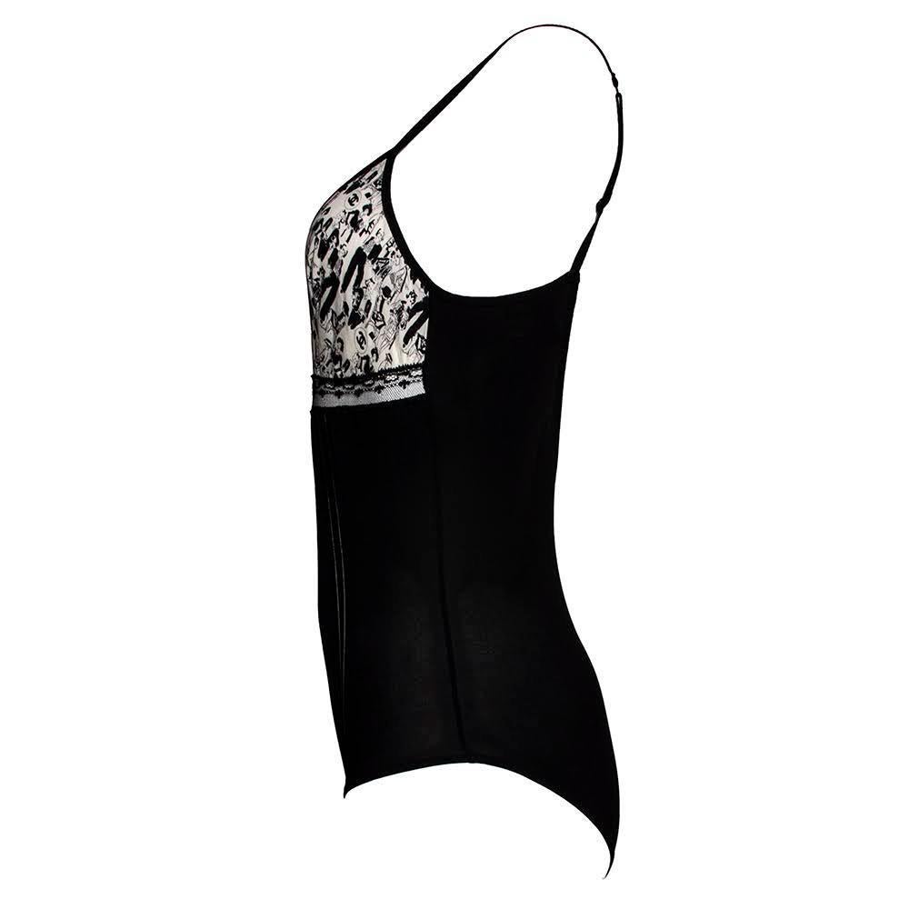 Women's Chanel 2003 Mademoiselle Print Body Suit