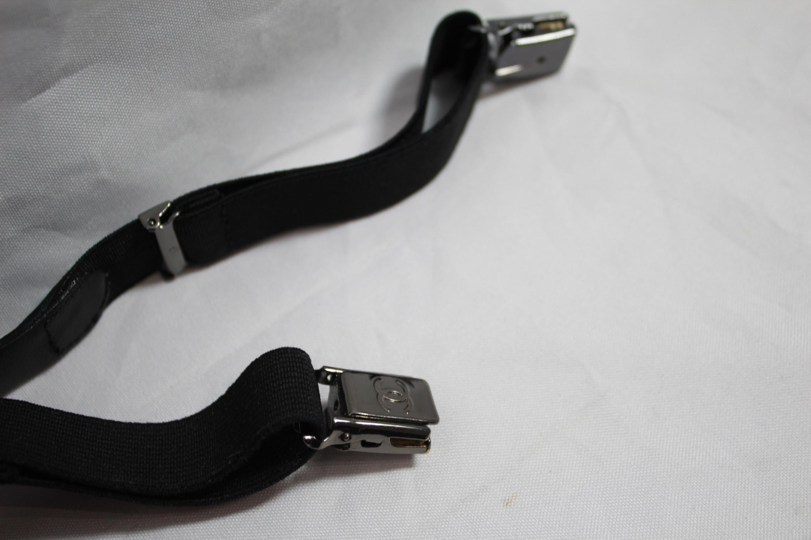 Chanel 2003 Spring Collection Black Suspenders. In Excellent Condition In Paris, FR