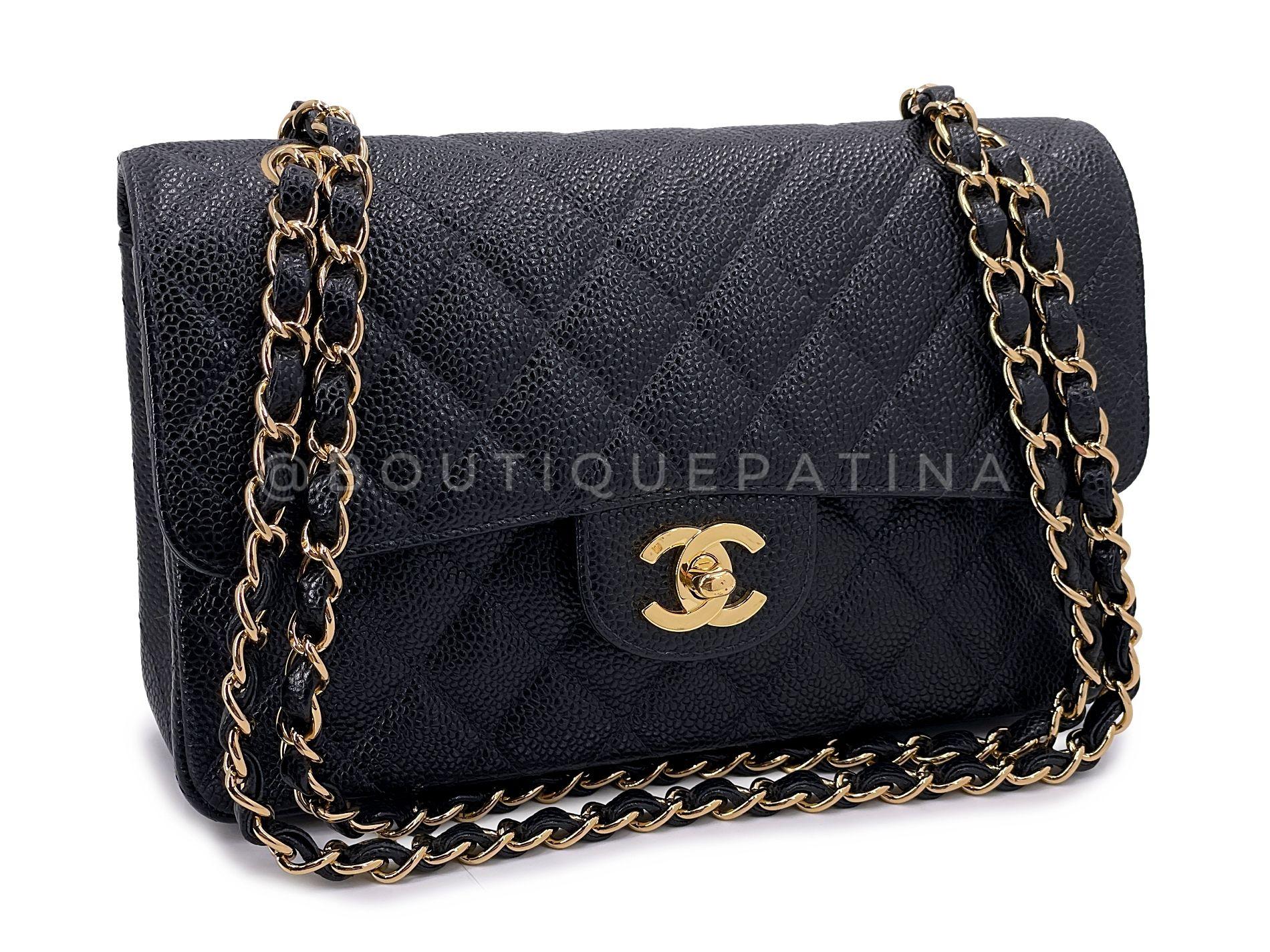 Store item: 67931
We believe there aren't many bags left of this kind - vintage 24k gold plated hardware small caviar Chanel classic double flaps in excellent condition. For 20 years, Boutique Patina has specialized in sourcing and curating the most