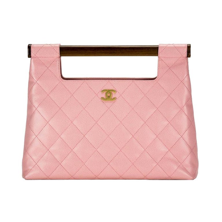 Chanel Wood Top Handle Rare Pink Caviar Leather Jumbo Envelope Clutch Tote  For Sale at 1stDibs | chanel envelope clutch